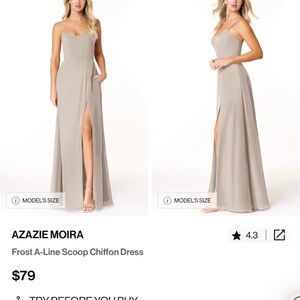 Azazie Moira Silver Bridesmaid Dress
